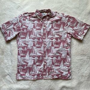 Reyn Spooner Sailboat Print Hawaiian Shirt Men’s Size L